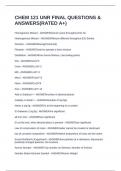 CHEM 121 UNR FINAL QUESTIONS & ANSWERS&lpar;RATED A&plus;&rpar;