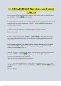 C1 UPDATED KEY Questions And Correct  Answers 