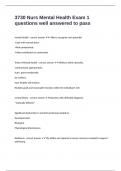3730 Nurs Mental Health Exam 1 questions well answered to pass
