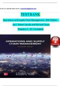 Test Bank For Operations and Supply Chain Management&comma; 17th Edition by F&period; Robert Jacobs All Chapters 1 - 22 LATEST