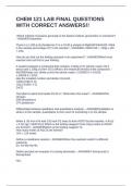 CHEM 121 LAB FINAL QUESTIONS WITH CORRECT ANSWERS&excl;&excl;