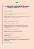 Straighterline Sociology 101 Questions  with Detailed Verified Answers