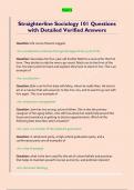 Straighterline Sociology 101 Questions with Detailed Verified Answers