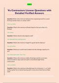 Va Contractors License Questions with  Detailed Verified Answers