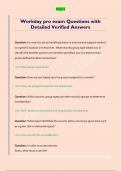 Workday pro exam Questions with  Detailed Verified Answers