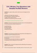 Z-51 Written Test Questions with  Detailed Verified Answers