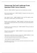 Naturescape Turf and Landscape Exam Questions With Correct Answers