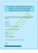 NATIONAL BOARD EXAM STUDY GUIDE &ndash; SCIENCE EXAM 2025 QUESTIONS AND ANSWERS