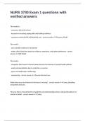 NURS 3730 Exam 1 questions with verified answers 