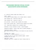NEWSOME MICRO FINAL EXAM QUESTIONS AND ANSWERS