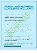 PATHOPHYSIOLOGY NSG 533 EXAM 1 2025 QUESTIONS AND ANSWERS