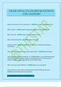 NR 601 FINAL EXAM 2025 QUESTIONS AND ANSWERS