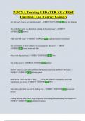 NJ CNA UPDATED KEY TEST Questions  And Correct Answers