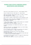 NURSE EXECUTIVE CERTIFICATION QUESTIONS AND ANSWERS