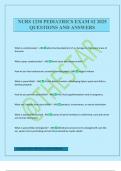 NURS 1230 PEDIATRICS EXAM &num;2 2025 QUESTIONS AND ANSWERS