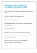 NURS 312 FINAL EXAM WITH PRECISE DETAILED ANSWERS 