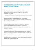 NURS 312 FINAL EXAM WITH ACCURATE DETAILED SOLUTIONS 