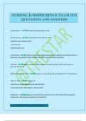 NURSING JURISPRUDENCE EXAM 2025 QUESTIONS AND ANSWERS