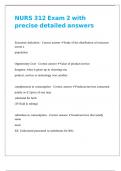 NURS 312 Exam 2 with precise detailed answers