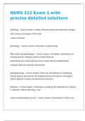 NURS 312 Exam 1 with precise detailed solutions