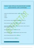 NUSC 1165&colon; FINAL EXAM STUDY GUIDE QUESTIONS AND ANSWERS