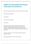 NURS 311 Nursing Final Exam with precise detailed solutions 
