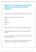 NURS 311 - Management of Complex Patient Care Exam with verified solutions 