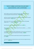 NEW YORK LICENSE EXAM 2025 QUESTIONS AND ANSWERS