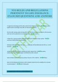 NYS RULES AND REGULATIONS PERTINENT TO LIFE INSURANCE&period; EXAM 2025 QUESTIONS AND ANSWERS