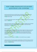 NEW YORK INSURANCE EXAM 2025 QUESTIONS AND ANSWERS