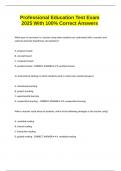 Professional Education Test Exam 2025 With 100&percnt; Correct Answers