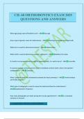 CH&period; 60 ORTHODONTICS EXAM 2025 QUESTIONS AND ANSWERS
