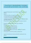 CHAPTER 31 ORTHOPEDIC INJURIES EXAM 2025 QUESTIONS AND ANSWERS