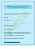 ADH2 ORTHOPEDIC EXAM 2025 QUESTIONSAND ANSWERS