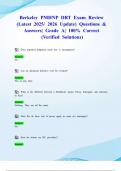 Berkeley PMHNP DRT Exam Review &lpar;Latest 2025&sol; 2026 Update&rpar; Questions & Answers&vert; Grade A&vert; 100&percnt; Correct &lpar;Verified Solutions&rpar;