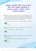 Berkeley PMHNP DRT Exam &lpar;Latest 2025&sol; 2026 Update&rpar; Questions & Answers&vert; Grade A&vert; 100&percnt; Correct &lpar;Verified Solutions&rpar;