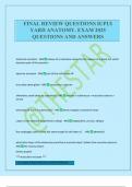 FINAL REVIEW QUESTIONS IUPUI YARD ANATOMY&period; EXAM 2025 QUESTIONS AND ANSWERS