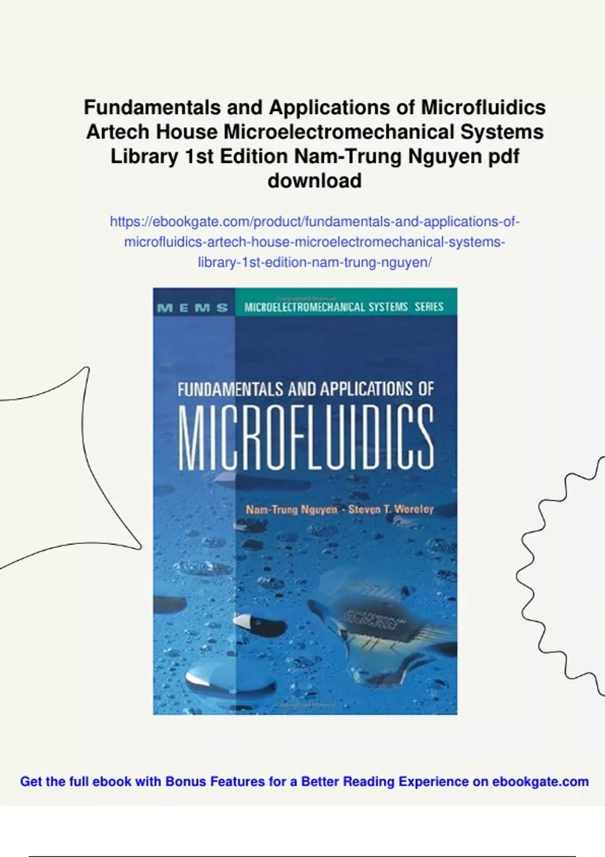 Summary Fundamentals and Applications of Microfluidics Artech House ...