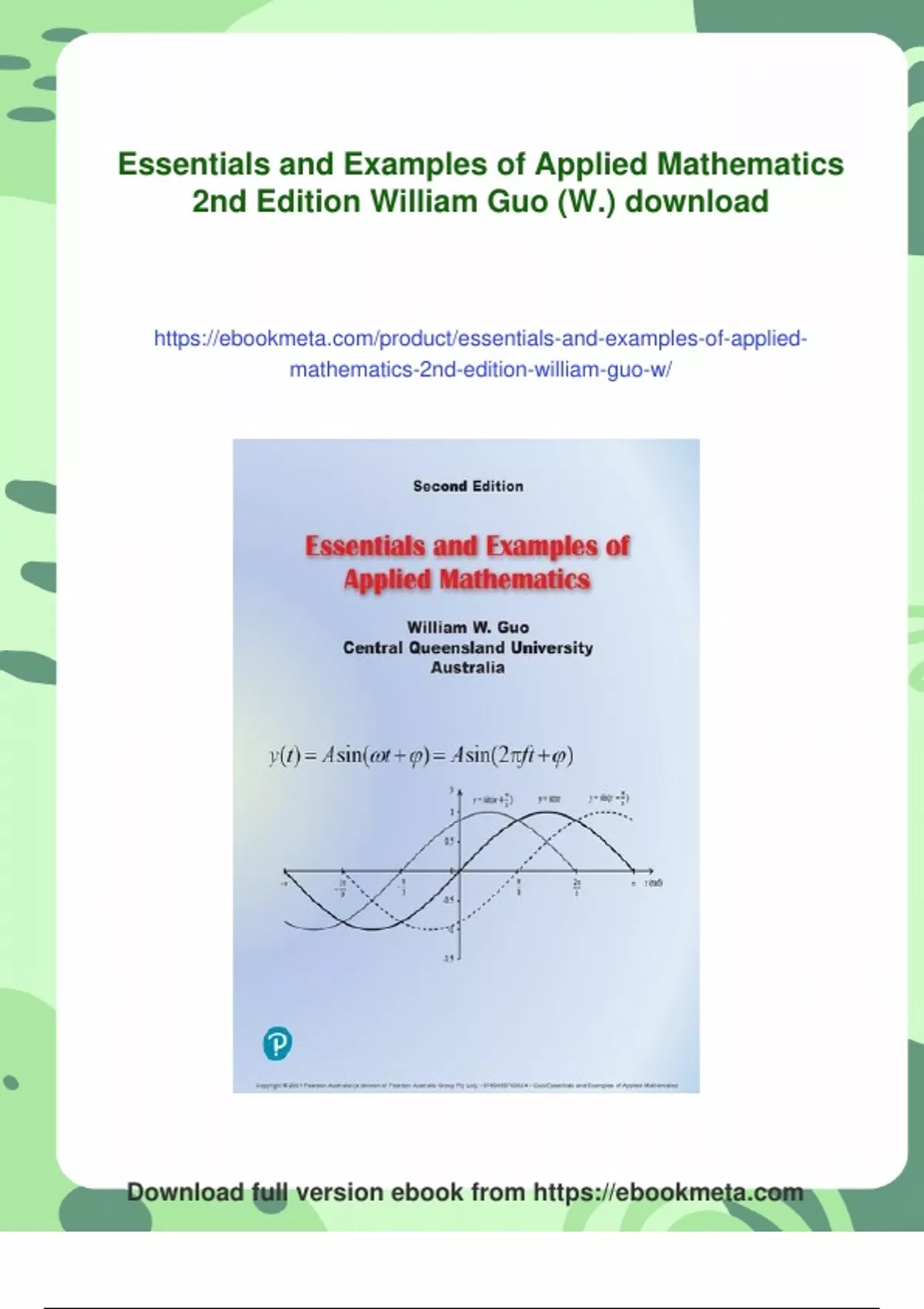Summary Essentials and Examples of Applied Mathematics 2nd Edition ...