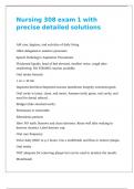Nursing 308 exam 1 with precise detailed solutions