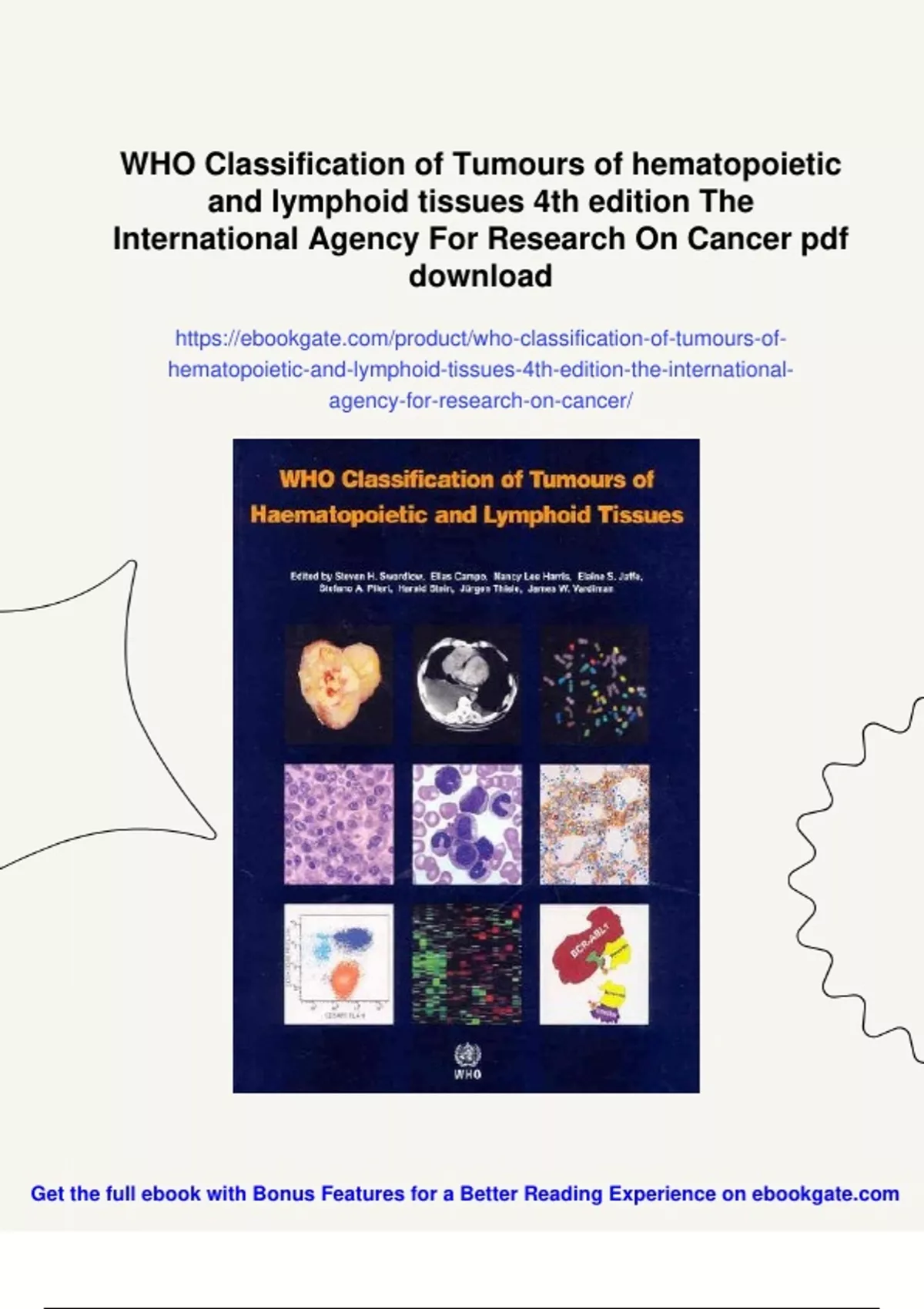 Summary WHO Classification of Tumours of hematopoietic and lymphoid ...