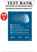 Human Resource Information Systems 6th Ed by Johnson &ndash; Test Bank &ndash; All Chapters Covered