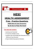 BSN 246 HESI Prep &ndash; Health Assessment Practice Questions &lpar;Nightingale University&comma; 2025&rpar; &ndash; Verified Q&A Set