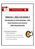 NSG 318 Exam 4 &ndash; Introduction to Pharmacology &lpar;Latest 2026 &sol; 2027&rpar; &ndash; Actual Qs & Rationalized Ans &ndash; GCU