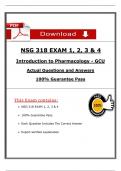NSG 318 Exam &lpar;1&comma; 2&comma; 3 & 4&rpar; &ndash; Introduction to Pharmacology &lpar;Latest 2025 &sol; 2026&rpar; &ndash; Actual Qs & Rationalized Ans &ndash; GCU
