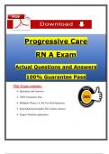 Progressive Care RN A Exam &lpar;Latest 2025 &sol; 2026&rpar;&colon; Most Comprehensive Qs & Ans - to Pass the Exam&comma; 100&percnt; Verified