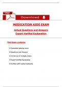 Medication Aide State Certification Exam &ndash; Verified Q&A &lpar;2025&sol;2026&rpar; 