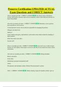Proserve Certification UPDATED ACTUAL  Exam Questions and CORECT Answers