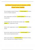 Certified Pennsylvania Evaluator &lpar;CPE&rpar; Exam Latest Update 