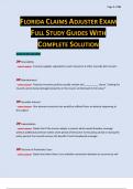 Florida Claims Adjuster Exam Full Study Guides With Complete Solution&period;